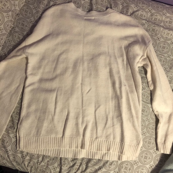 Lace Up Cream Sweater - Picture 3 of 5